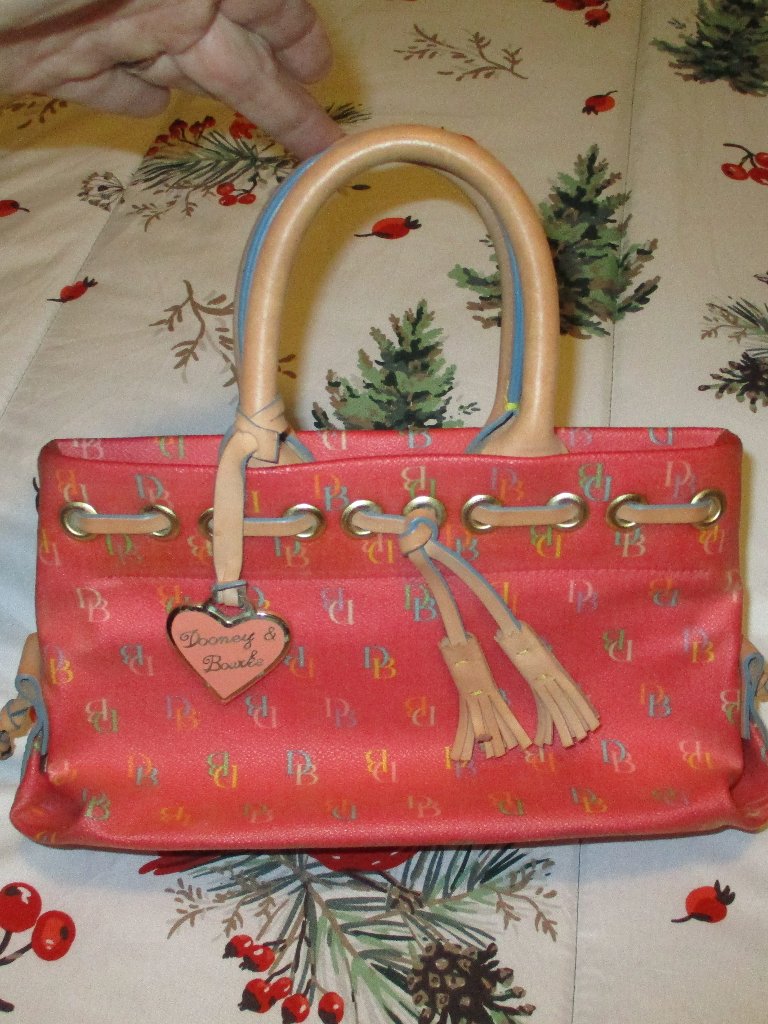 Vintage Dooney & Bourke Tiny Tassel Tote Pink Petite Signature
